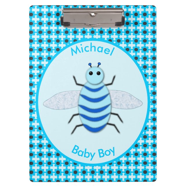 Pranchetas Cute Blue Baby Boy Personalizado (Frente)