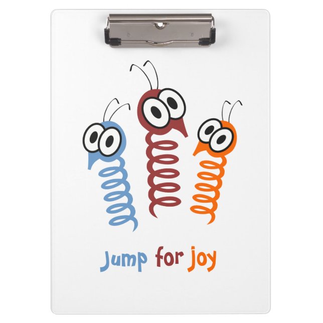 Pranchetas Cute Jump para alegria citação engraçada (Frente)