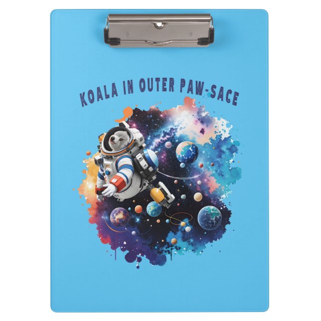 Pranchetas Cute Koala no Outer Paw-sace, Astronauta de Koala (Frente)