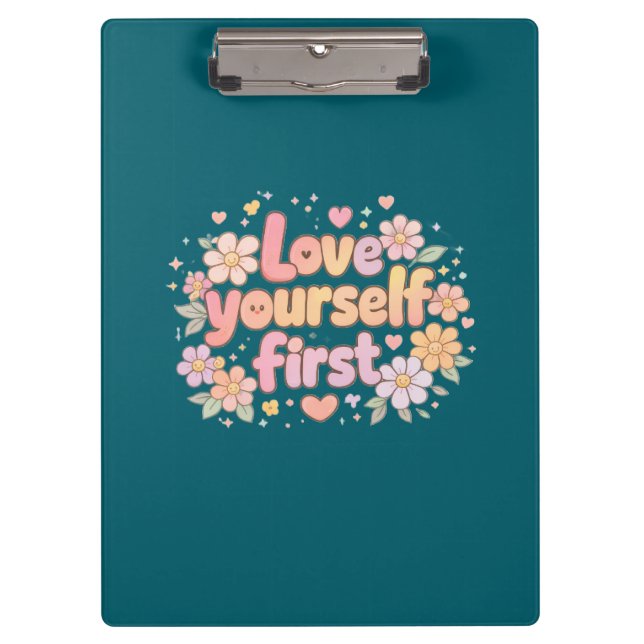 Pranchetas Cute Love Yourself Floral Quote Design | Gift Bag (Frente)