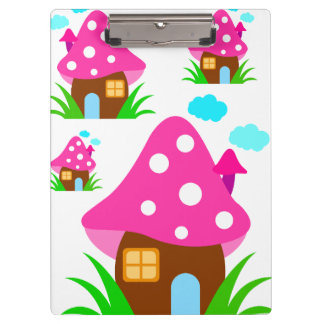 Pranchetas Cute Pink Mushroom House and Clouds  Baby Blanket