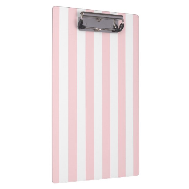 Pranchetas Cute Pink & White Stripe Clipboard  (Direita)