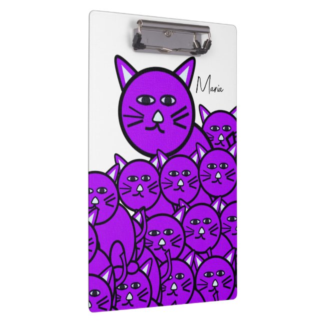 Pranchetas Cute Purple Kitten Cats Clipboard  (Direita)