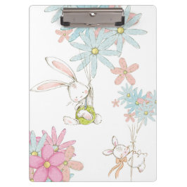 Pranchetas Cute rabbits with flowers notebook