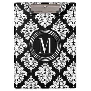 Pranchetas Damasco preto e branco elegante personalizado