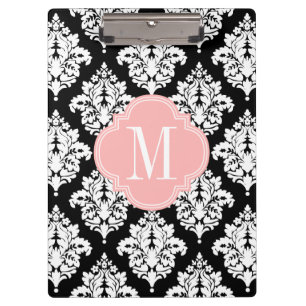 Pranchetas Damasco preto e branco elegante personalizado