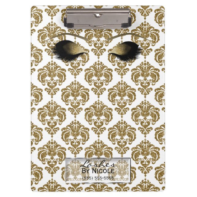 Pranchetas Damask White Makeup Eyes Personalizado (Frente)