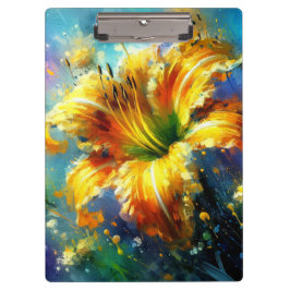 Pranchetas Daylily Daylily Flor Amarelo Impressionista do Tea