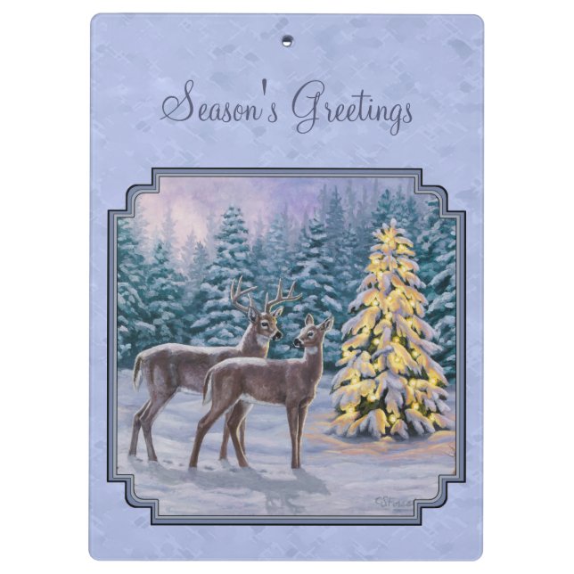 Pranchetas Deer e Árvore de Natal Blue (Verso)