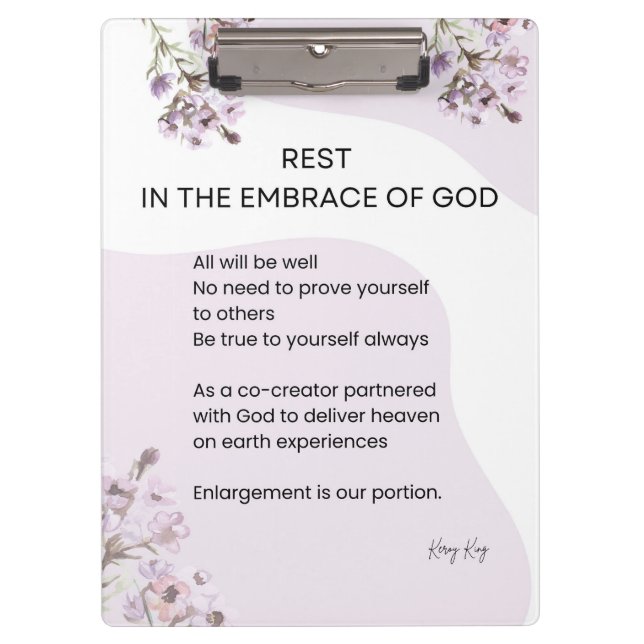 Pranchetas Descanse No Embarque De Deus Poema (Frente)