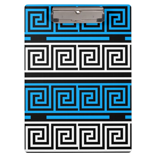Pranchetas Desenho de padrão de frete de chave grega branca p (Frente)
