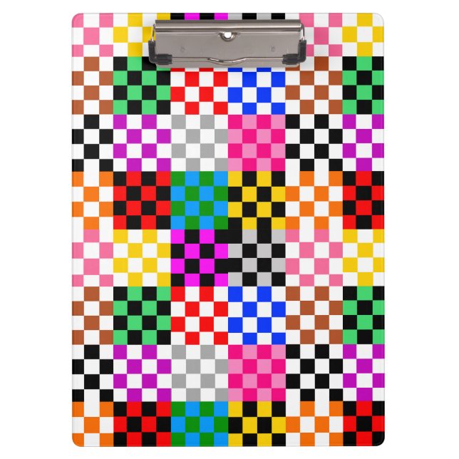 Pranchetas Desenho de padrão xadrez colorido em patchwork  (Frente)