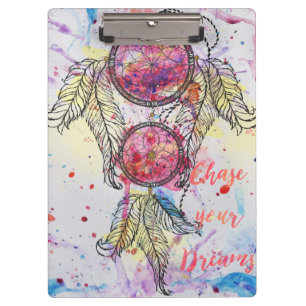 Pranchetas Desenho em aquarela Dreamcatcher "Chase your Dream