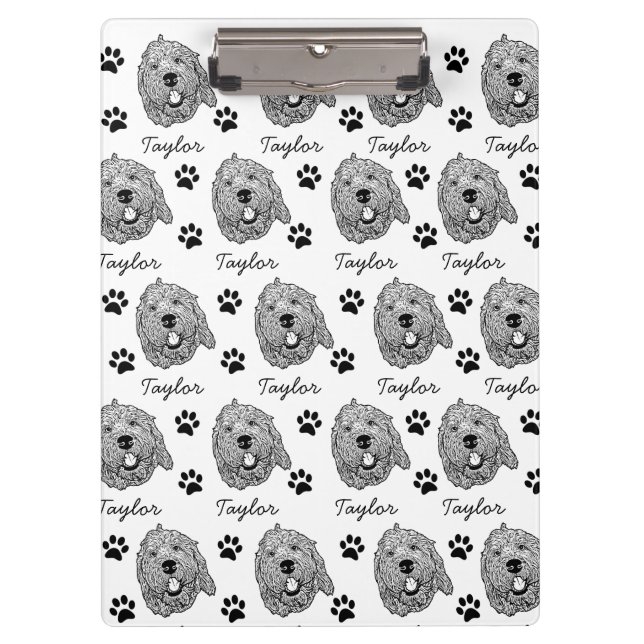 Pranchetas Desenho Personalizado Cachorro de Goldendoodle (Frente)