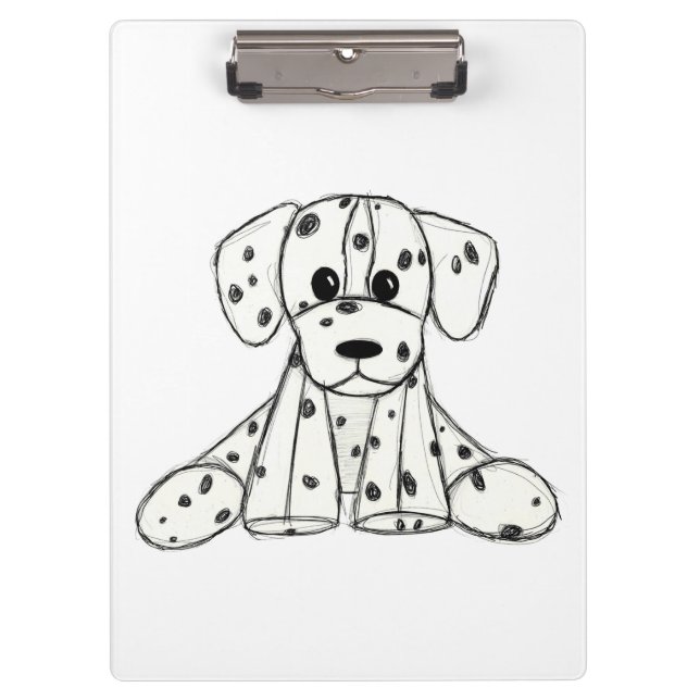 Pranchetas Desenho simples de um cão dalmata de pelúcia em pr (Frente)