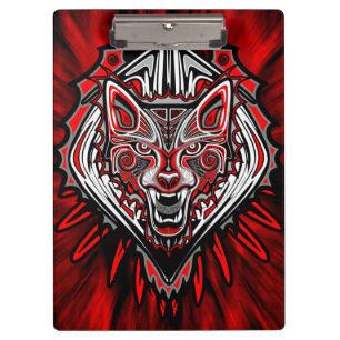 Pranchetas Desenho Totêmico Tribal Haida de Lobo