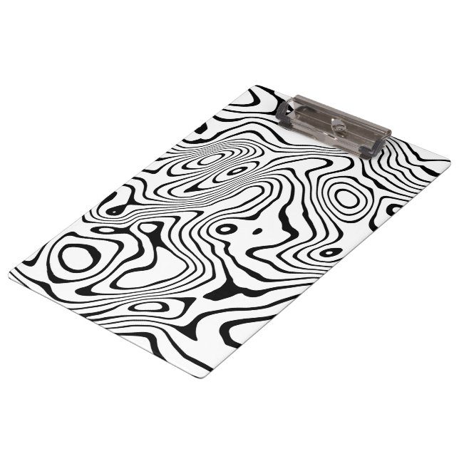 Pranchetas Design abstrato do espiral líquido branco preto (Inclinado)