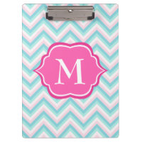 Design branco cor-de-rosa azul do monograma de