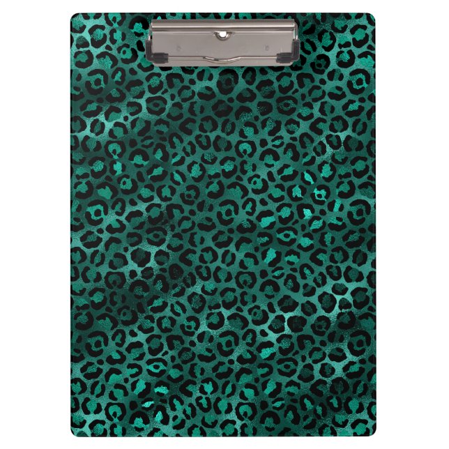 Pranchetas Design da Série Leopardo Azul-Verde e Dourado 5 (Frente)