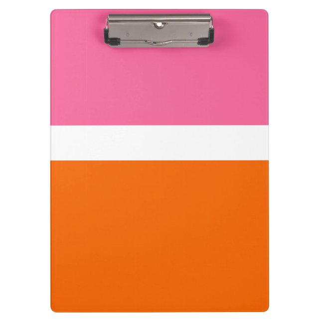 Pranchetas Design de Bloco de Cor Laranja Branco Cor Simples  (Frente)