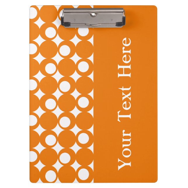 Pranchetas Design de Bola de Mod Laranja com texto personaliz (Frente)