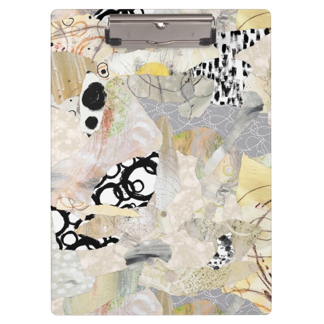 Pranchetas Design de Colagem Abstrata Elegante Neutra (Frente)