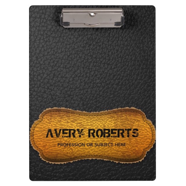 Pranchetas Design de couro preto amarelo preto (Frente)