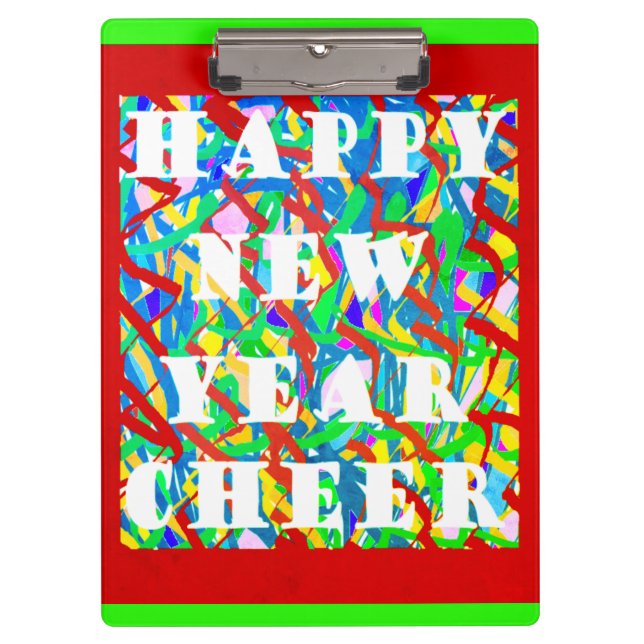 Pranchetas design de feriado de celebração de feliz ano novo (Frente)