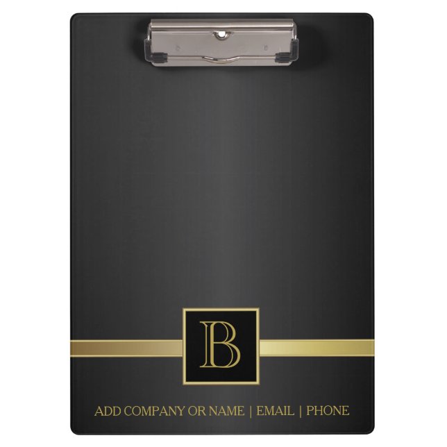 Pranchetas Design de Monograma Dourado executivo (Frente)