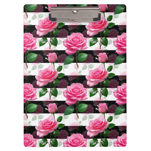 Pranchetas Design de Padrão de Rosa de Flor em Segundo Plano  (Frente)