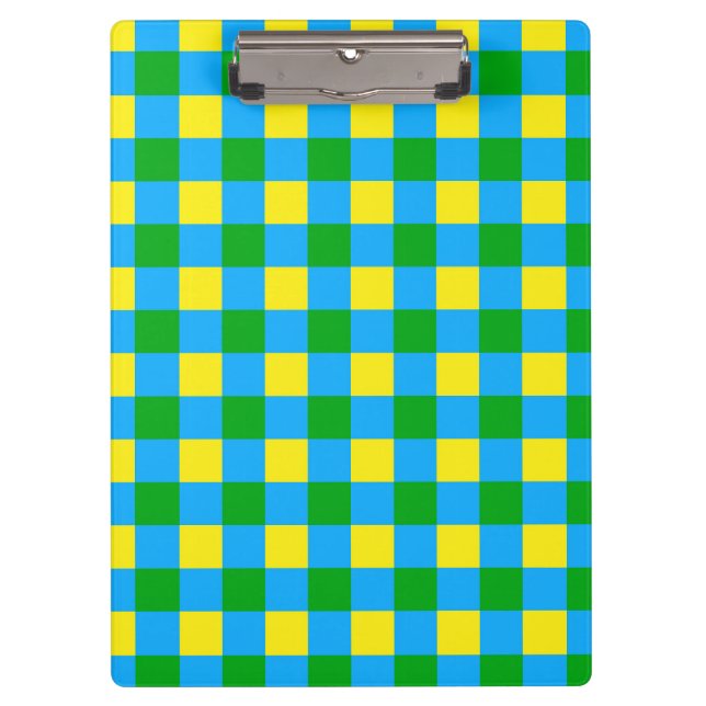 Pranchetas Design de Padrão de Xadrez de Verificação Amarelo  (Frente)