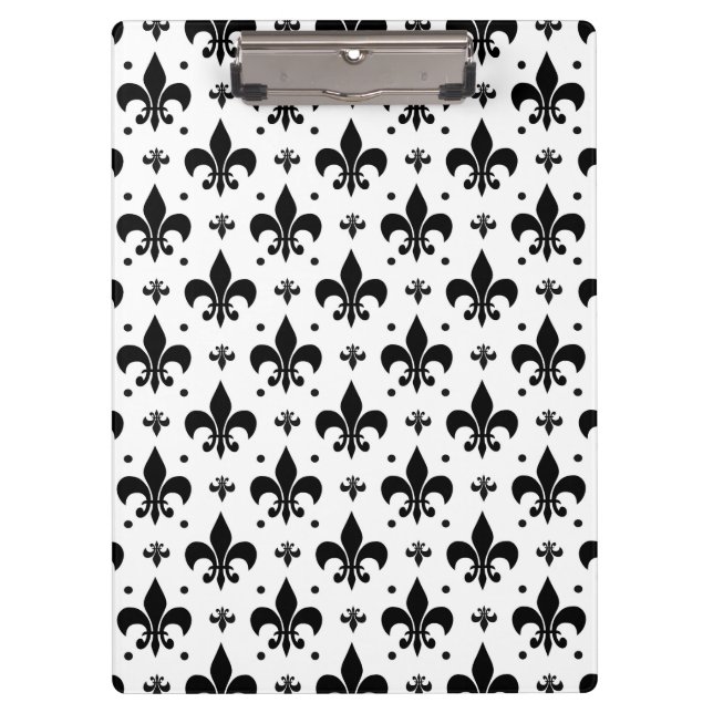 Pranchetas Design do padrão Fleur-de-lis de fundo branco (Frente)