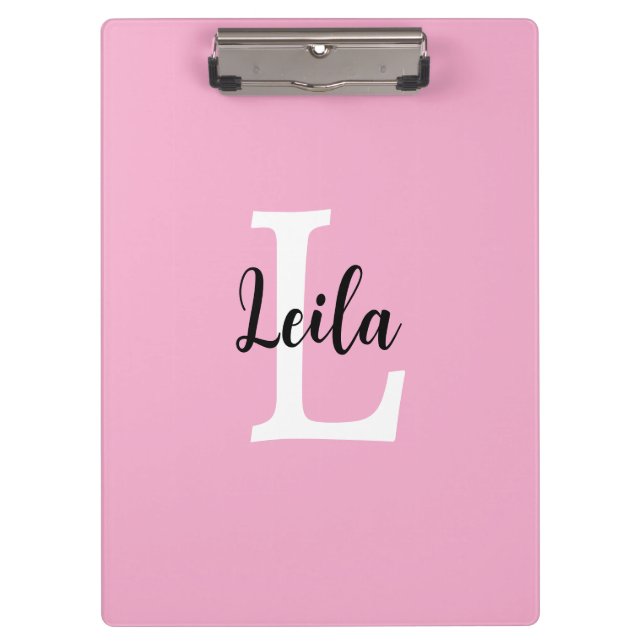 Pranchetas Design Personalizado Nome Monograma Rosa em Script (Frente)