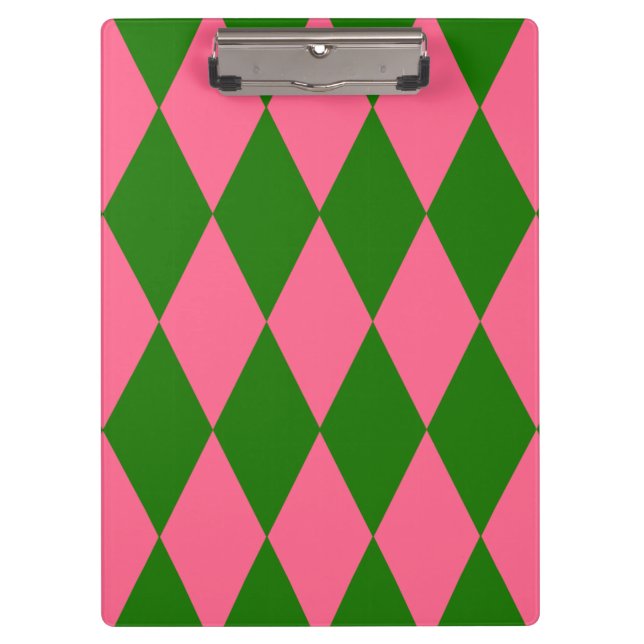 Pranchetas Design Xadrez Arlequim Rosa Verde (Frente)