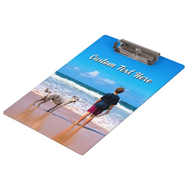 Pranchetas Design Your Pet Photo Clipboard Personalized Text (Inclinado)