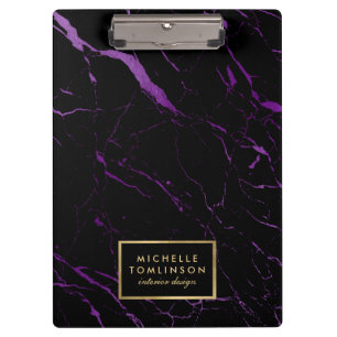 Pranchetas Designer de mármore preto e roxo personalizado