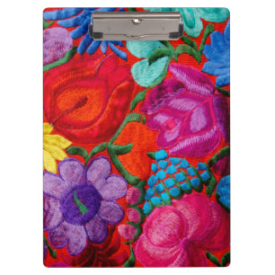 Pranchetas Detalhe de têxtil floral de bordado tradicional