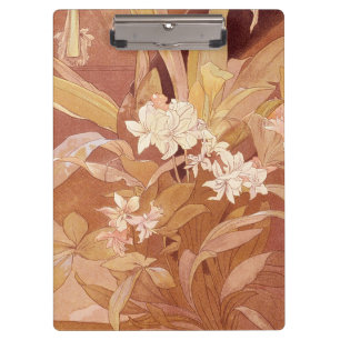 Pranchetas Detalhe Floral Art Nouveau de Alphonse Mucha