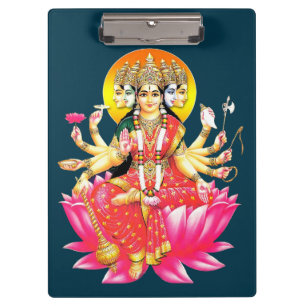Pranchetas Deusa Gayatri Devi no Lotus Hindu Deity