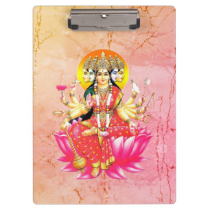Pranchetas Deusa Gayatri Devi no Lotus Hindu Deity