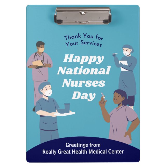 Pranchetas Dia Nacional de Enfermeiros Personalizável (Frente)