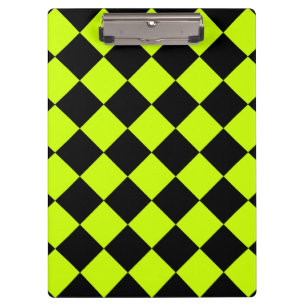Pranchetas Diag Checkered - amarelo preto e fluorescente