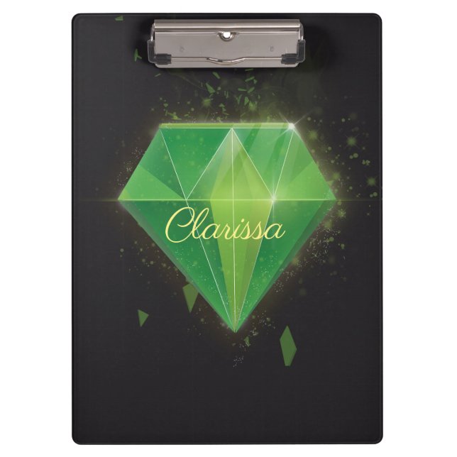 Pranchetas Diamante Verde com Nome (Frente)