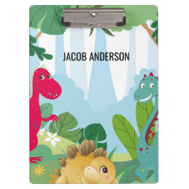 Pranchetas Dinossauro Personalizado de Volta ao Nome da Escol