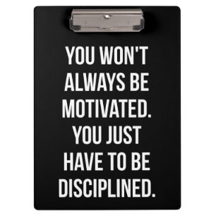 Pranchetas Disciplina vs Motivação - Workout Inspiracional