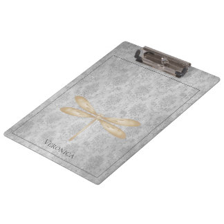 Pranchetas Dourada Dragonfly Damask
