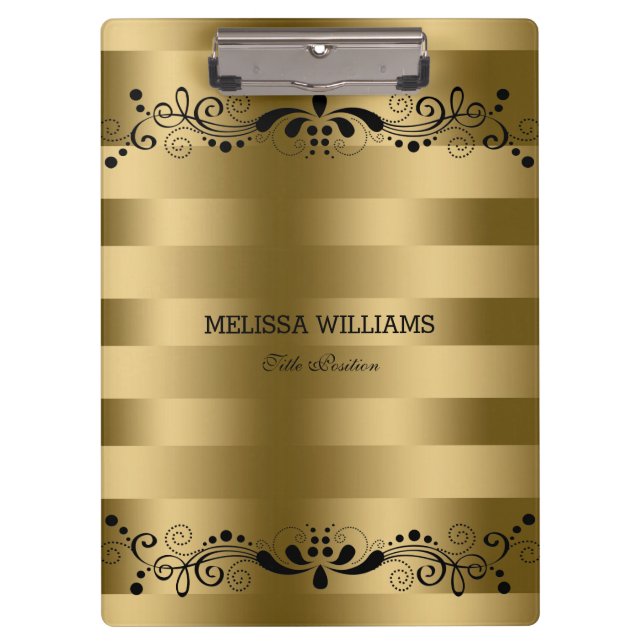 Pranchetas Douradas  modernas e local florante preto de vinhe (Frente)