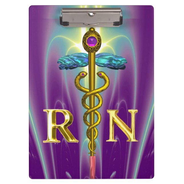 PRANCHETAS DOURADO SÍMBOLO DE ENFERMEIRA REGISTRADO DO CADUEU (Frente)
