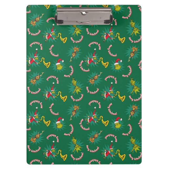 Pranchetas Dr. Seuss | Grinch | Padrão Alegre Natal Grinch (Frente)