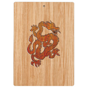 Pranchetas Dragão Oriental Vermelho no estilo Bamboo